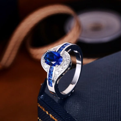 Saphir Flow Ring | Weißgold