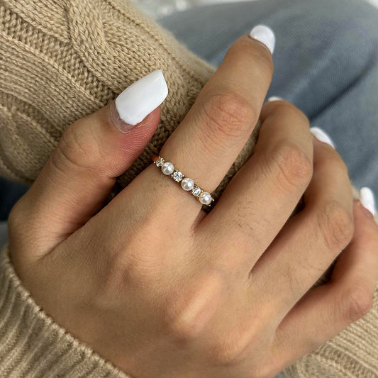 Keisha Diamant Perlen Ring