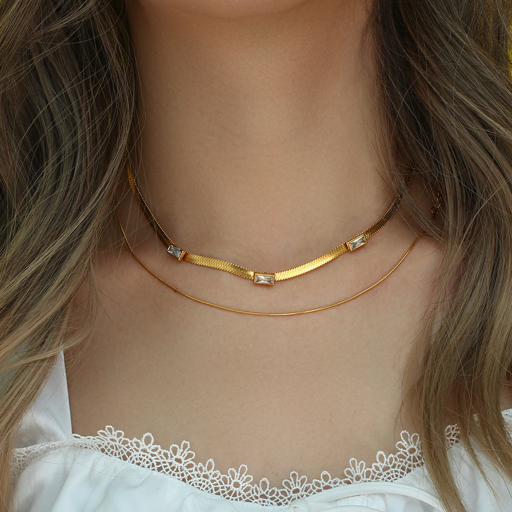 Eve Herringbone Gold-Halskette
