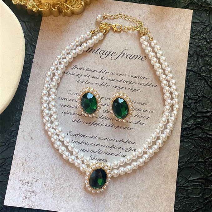 Imperial Perlen Smaragd Schmuckset