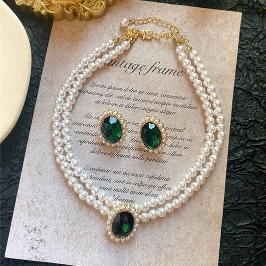 Imperial Perlen Smaragd Schmuckset