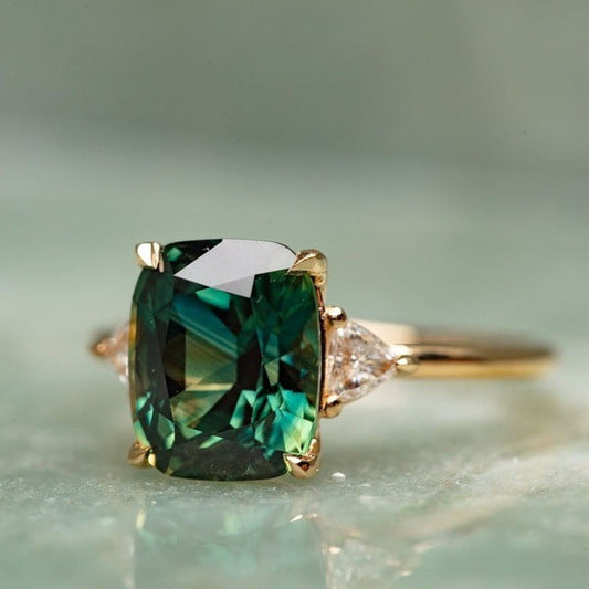 Vintage-inspiriert Grün Edelstein Ring | Gold
