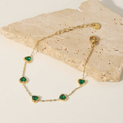 Francia Grün Herz Armband