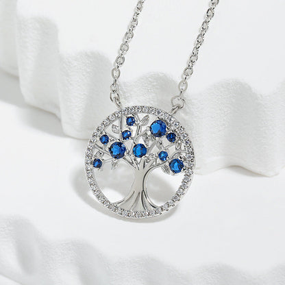 Tree of Life Saphir Halskette | Weißgold