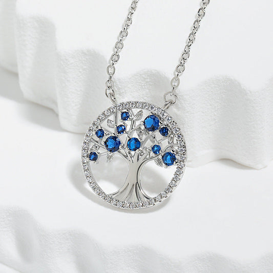 Tree of Life Saphir Halskette | Weißgold