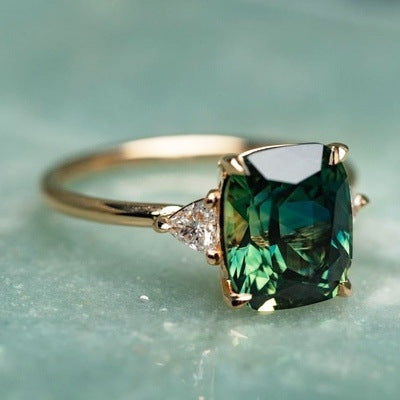 Vintage-inspiriert Grün Edelstein Ring | Gold