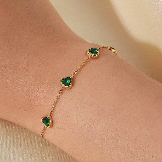 Francia Grün Herz Armband