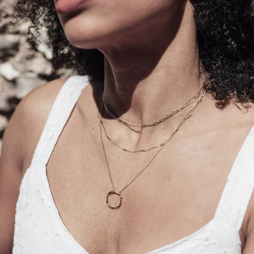 Offen Circle Three Row Halskette | Gold