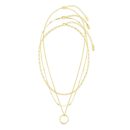 Offen Circle Three Row Halskette | Gold