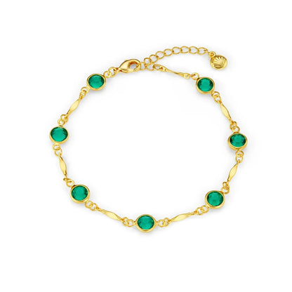 Smaragd Glieder Kettenarmband | Gold