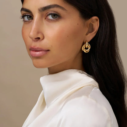 Statement Ineinandergreifend Ohrringe | Gold