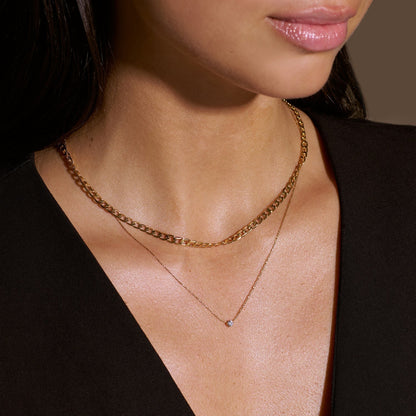Flach Glieder Panzer Kettenhalskette | Gold