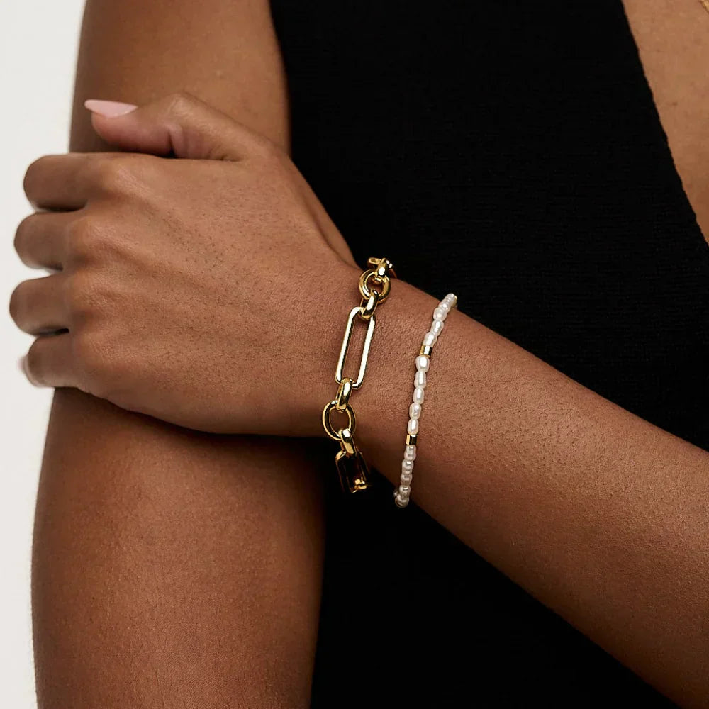 Glieder T-Bar Armband | Gold