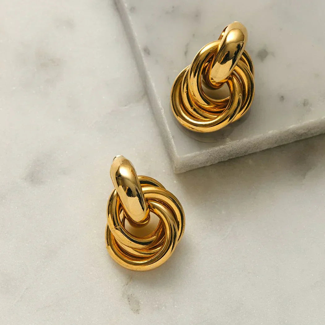 Statement Ineinandergreifend Ohrringe | Gold