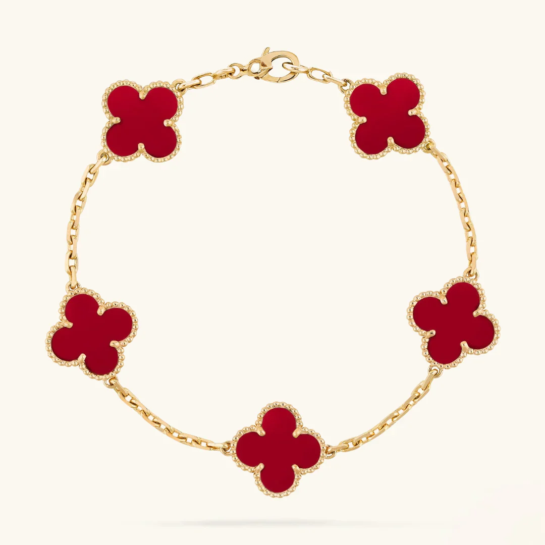 Kleeblatt Armband Rot