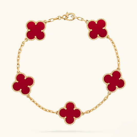 Kleeblatt Armband Rot
