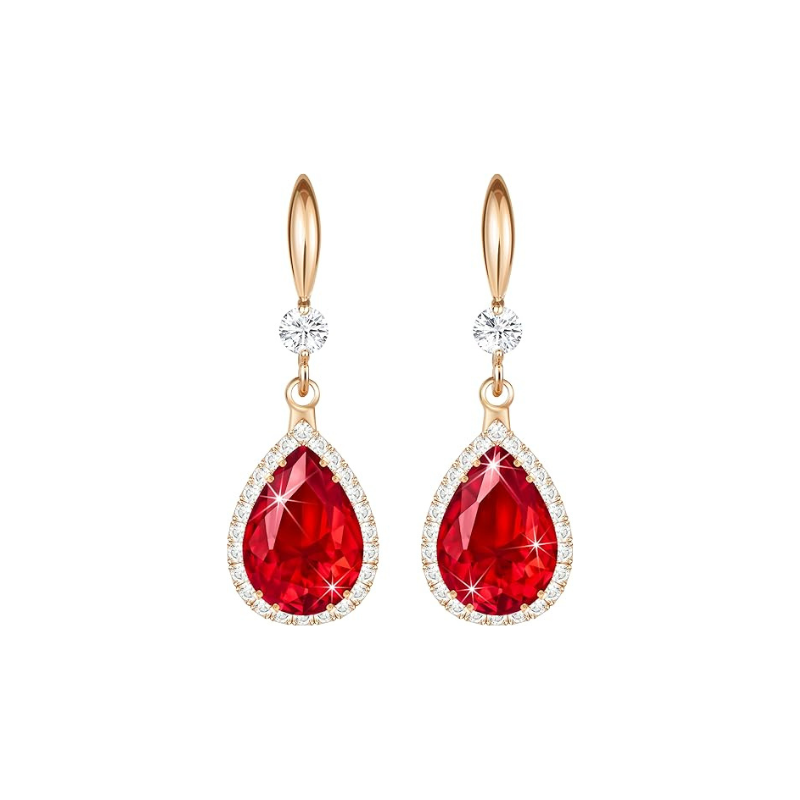 Rubin Tropfen Ohrringe | Roségold
