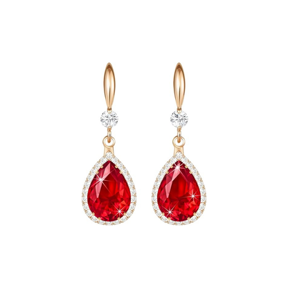 Rubin Tropfen Ohrringe | Roségold
