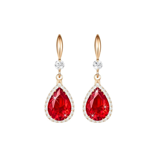 Rubin Tropfen Ohrringe | Roségold