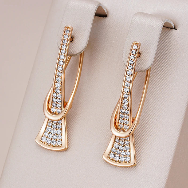 Strahlend Layers Kristall Ohrringe | Gold