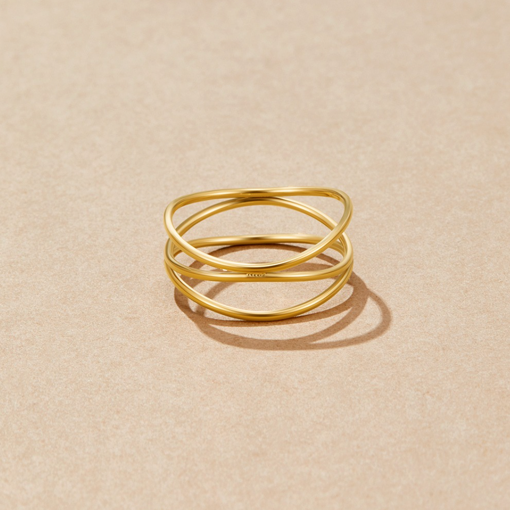 Gold Minimalistisch Wickel Ring