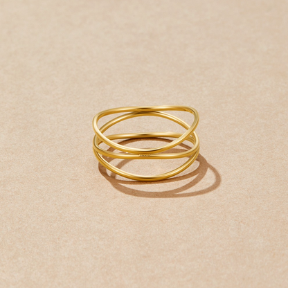 Gold Minimalistisch Wickel Ring