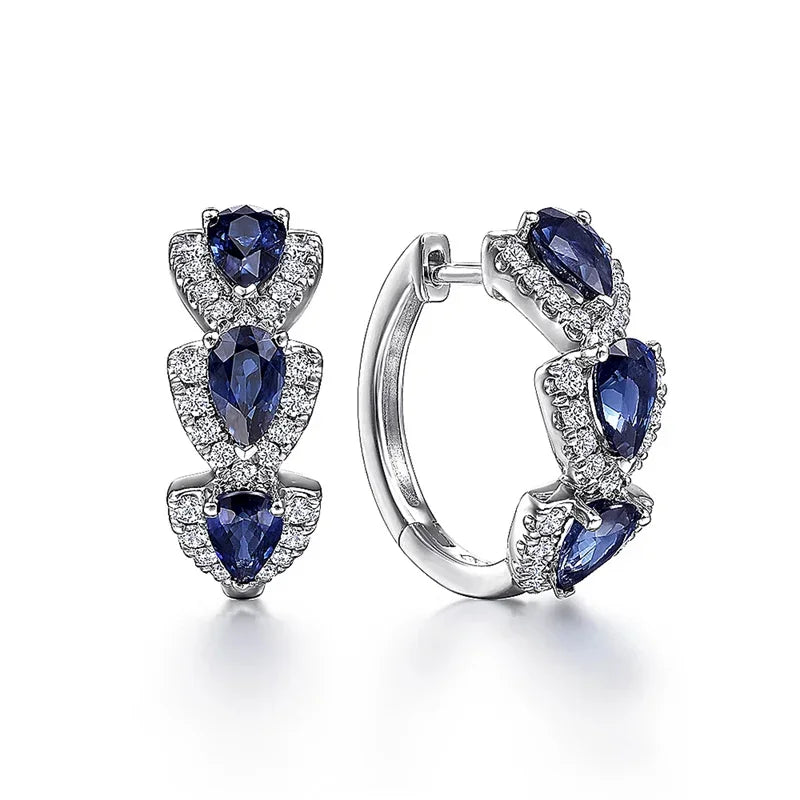 Royal Saphir Crest Ohrringe | Weißgold