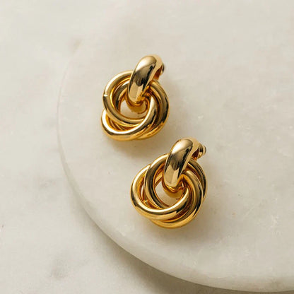 Statement Ineinandergreifend Ohrringe | Gold