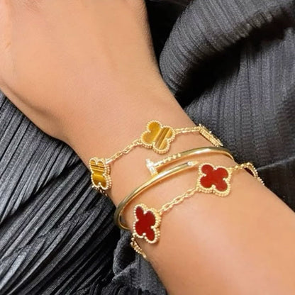 Kleeblatt Armband Rot
