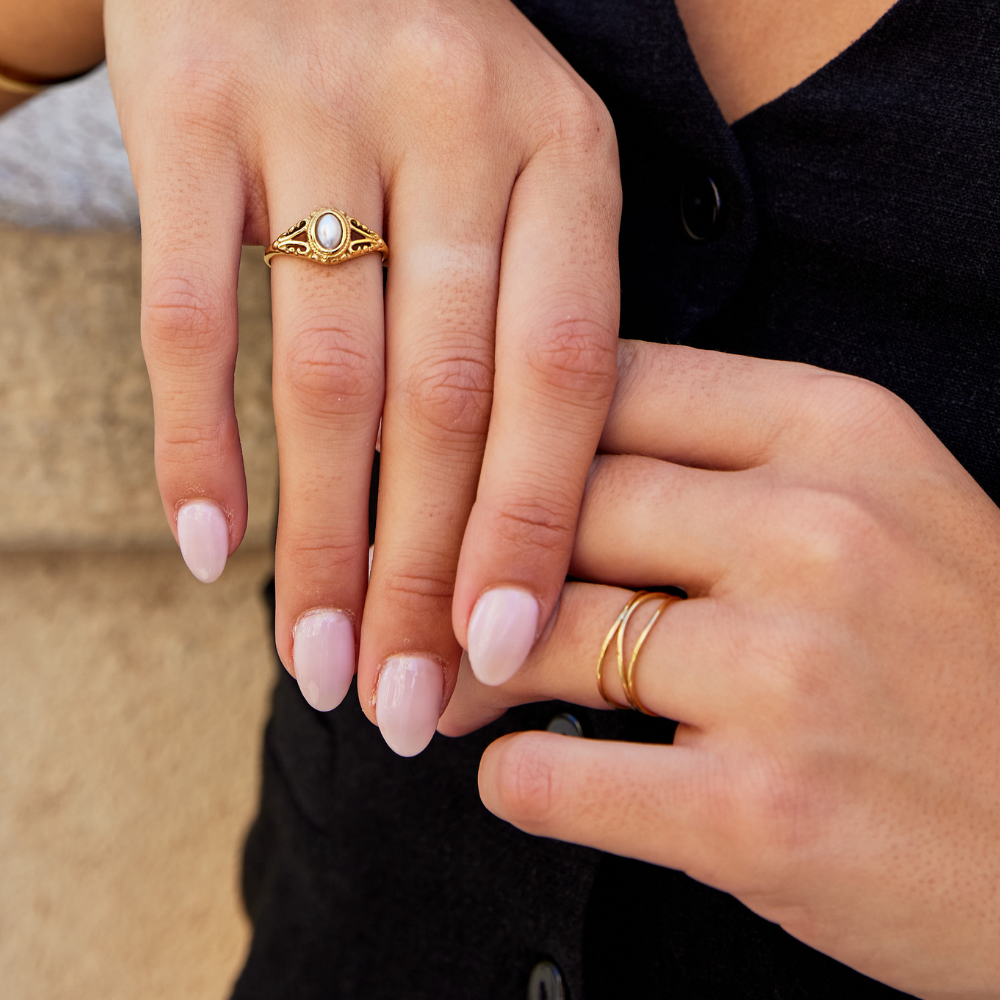 Gold Minimalistisch Wickel Ring