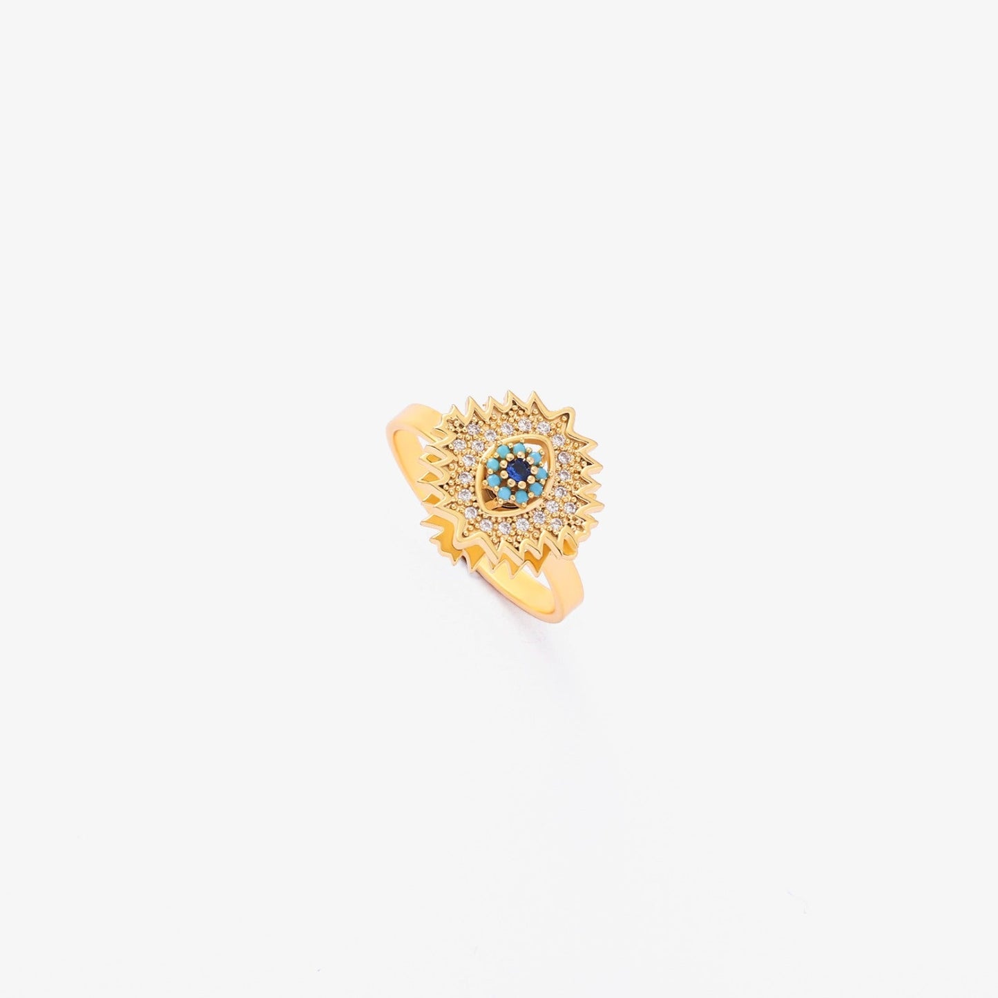 Saphir Sonnenstrahlen Dreh Ring | Gold