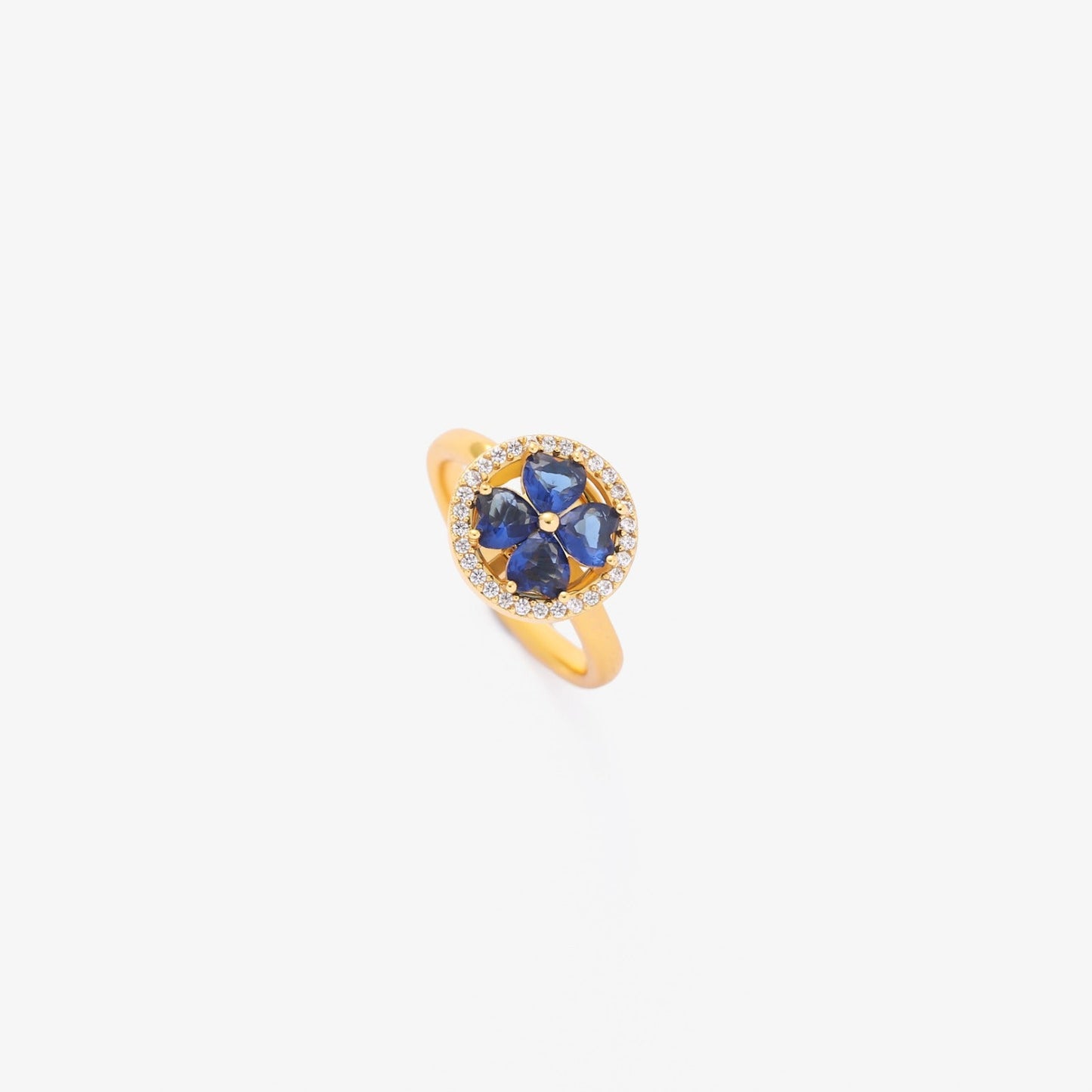 Gold Saphir Blüten Ring