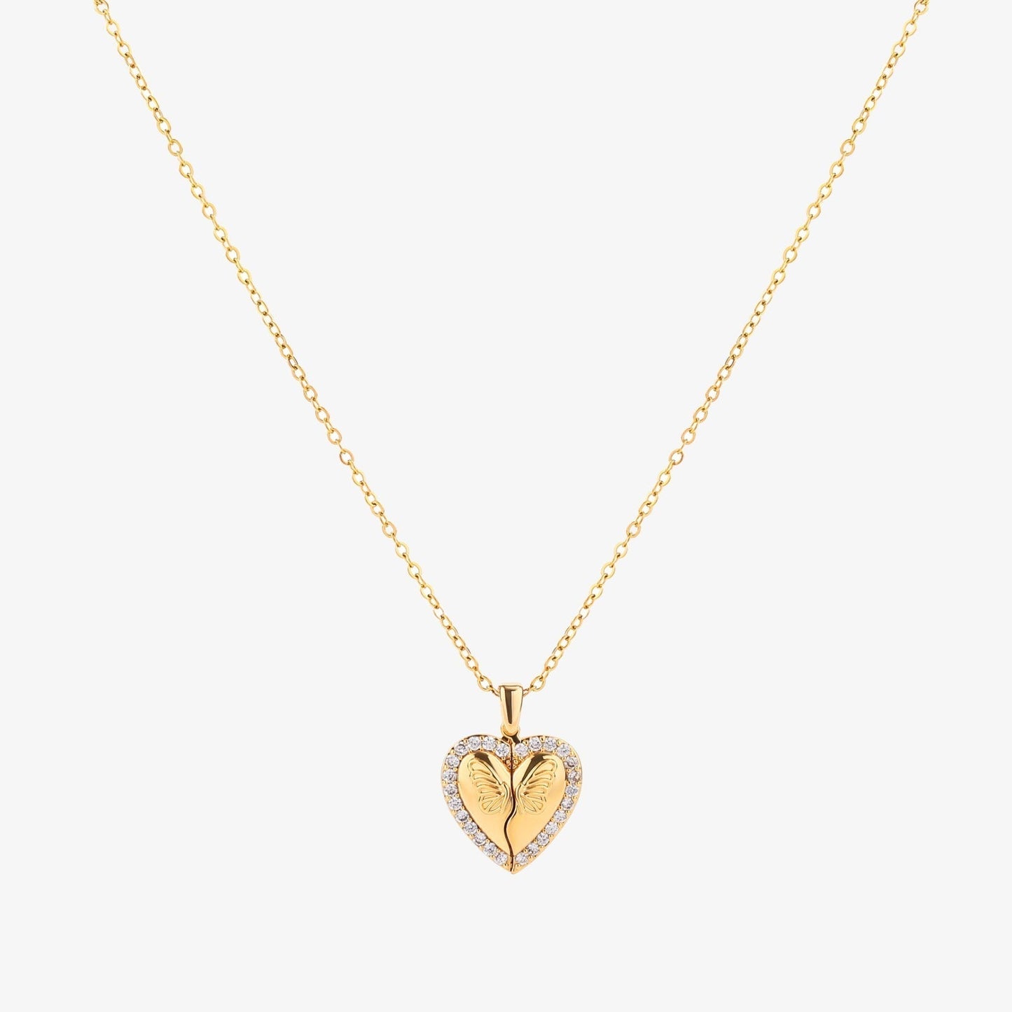 Schmetterlings Herz Halskette | Gold