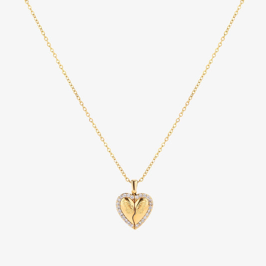 Schmetterlings Herz Halskette | Gold