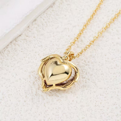 Engel Embrace Rubin Herz Halskette | Gold