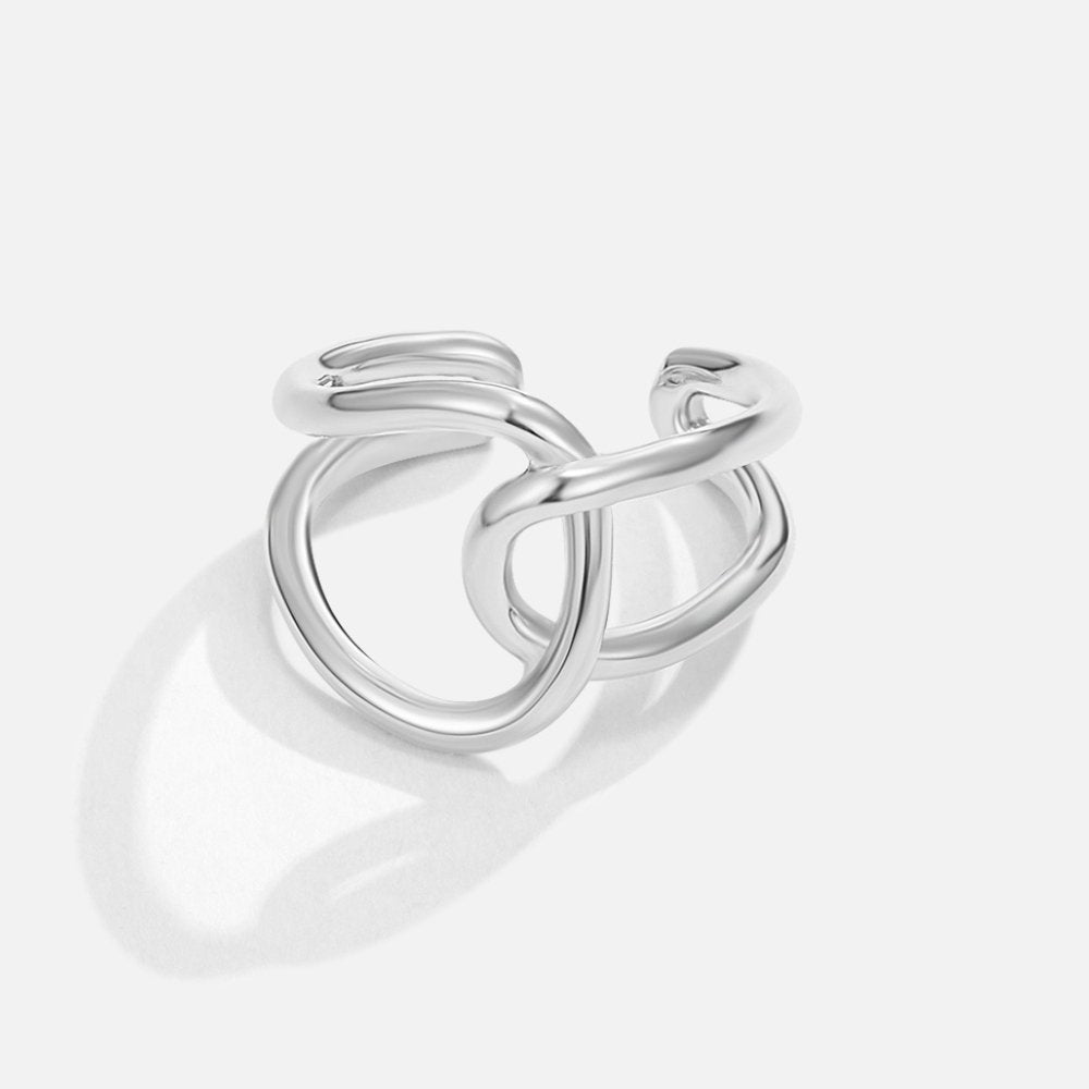 Silber Ineinandergreifend Offen Ring