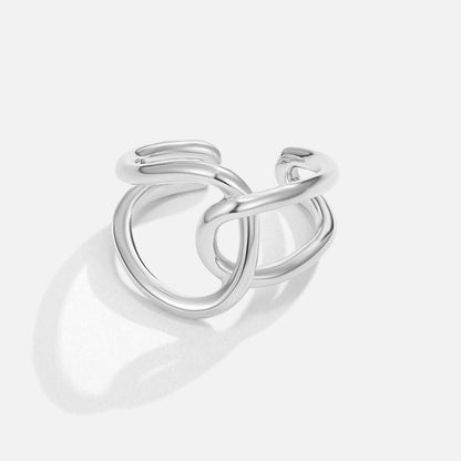 Silber Ineinandergreifend Offen Ring