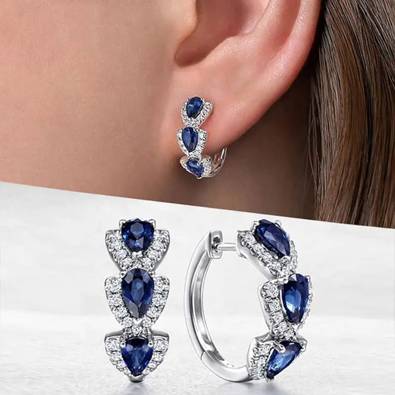 Royal Saphir Crest Ohrringe | Weißgold