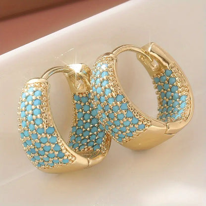 Gold-Tone Türkis Beaded Creolen | Gold