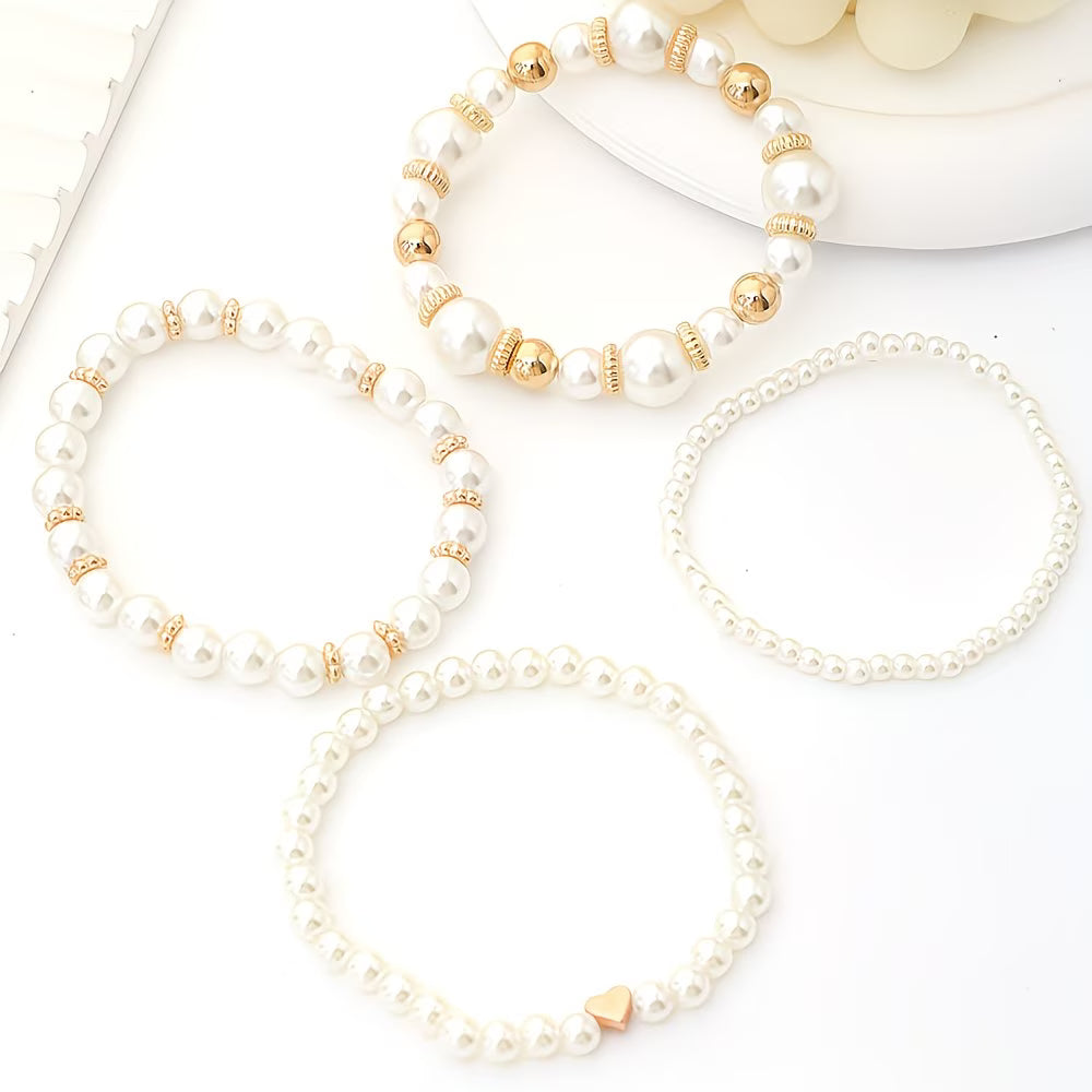 Perlen Stapel Armband-Set of 4