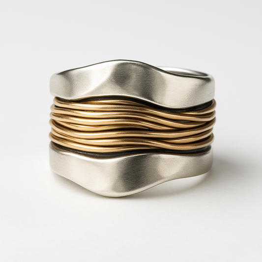 Silber Gold Threads Ring
