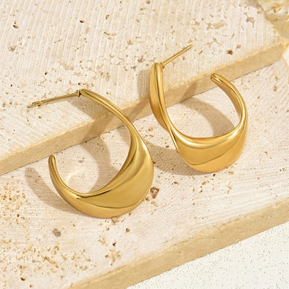 Sculpted Halbmond Creolen | Gold