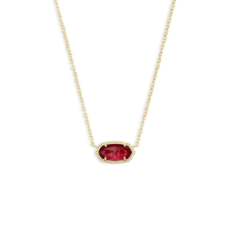 Klassisch Oval Rubin Halskette | Gold