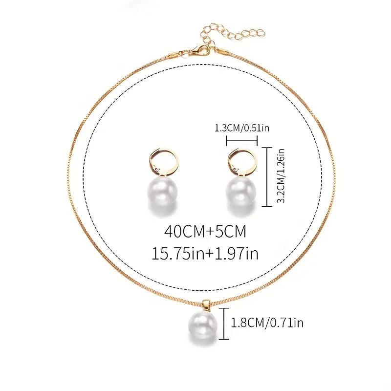 Elegant Anmutig Perlen-Halsketten-Set