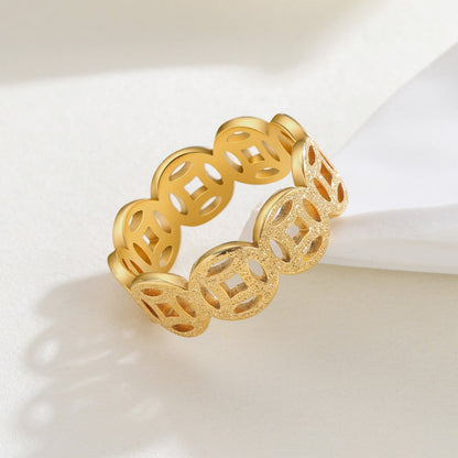 Ella Klassisch Muster Ring | Gold