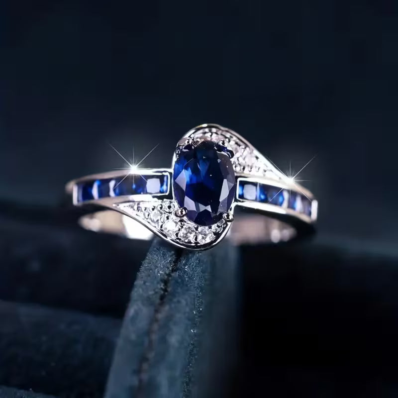Saphir Flow Ring | Weißgold
