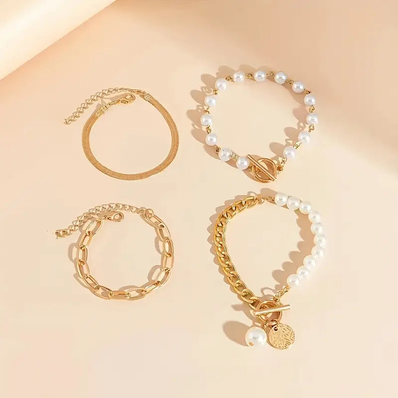 Premium Mehrlagig Perlenarmband-Set
