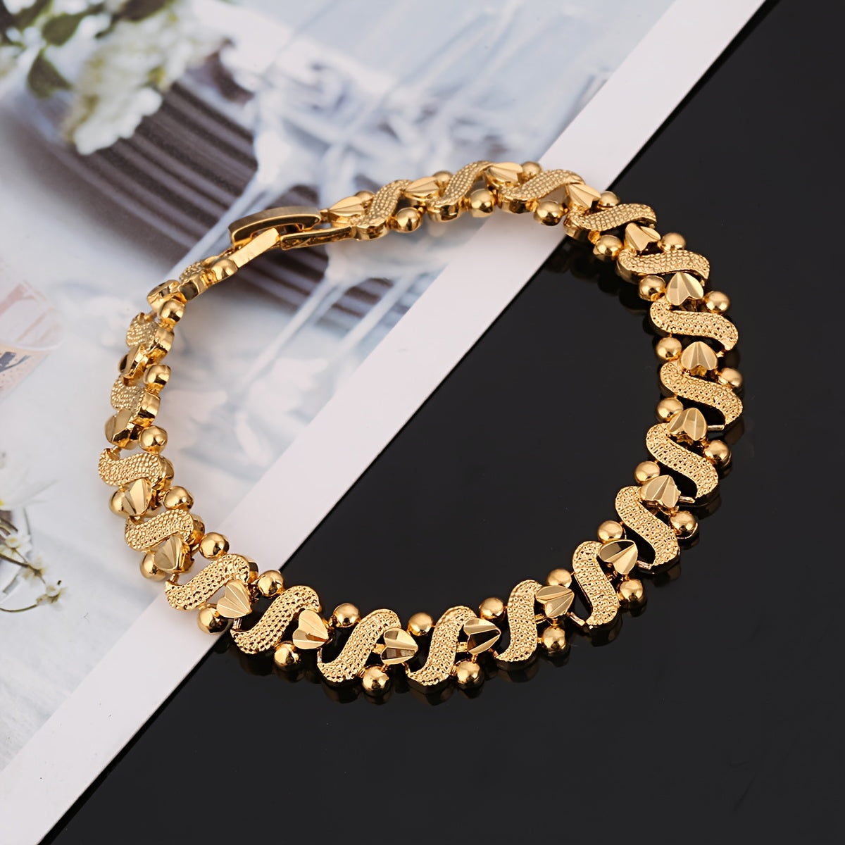 Lily Verziert Wellen Armband | Gold