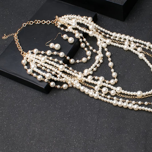 Boho Multi-Mehrlagig Perlen Statement Set