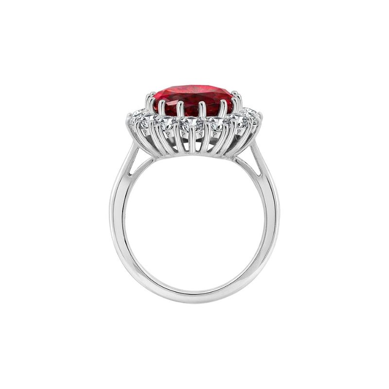 Scarlet Kronen Rubin Ring | Weißgold